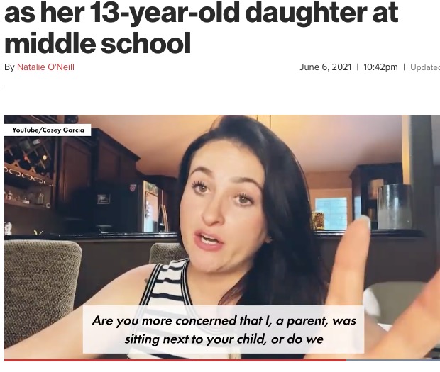 学校への不法侵入で逮捕されたケイシーさん（画像は『New York Post　2021年6月6日付「Texas mom arrested after posing as her 13-year-old daughter at middle school」』のスクリーンショット）