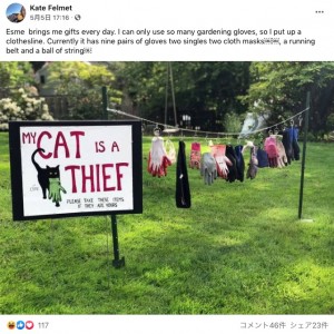 【海外発！Breaking News】「うちの猫は泥棒です」盗み癖にウンザリの飼い主、看板を立てて近所に告知（米）
