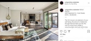 ロサンゼルスを一望できる豪華な邸宅の内部（画像は『Carl Gambino　2021年6月6日付Instagram「NEWLY PRICED」』のスクリーンショット）