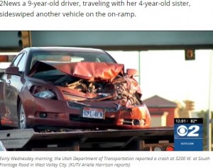 【海外発！Breaking News】「海で泳ぎたかった」9歳女児が4歳妹を乗せ車を運転　トラックと正面衝突（米）＜動画あり＞