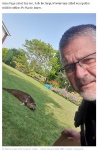 「庭にアザラシが現れた」という連絡に「冗談かと思った」とマーティンさん（画像は『LincolnshireWorld　2021年7月21日付「‘Hello? Police? There’s a seal on my patio’: Billinghay resident explains bizarre morning call to Lincolnshire cop」』のスクリーンショット）