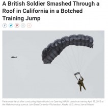 【海外発！Breaking News】トム・クルーズも挑戦の軍事訓練　高度1万メートルからパラシュートでの着陸に失敗、兵士が民家の屋根を突き破る（米）＜動画あり＞