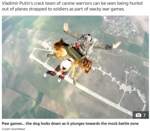 【海外発！Breaking News】露の軍用犬高度4000メートルから大空へ　「全く取り乱さず」将来的には8000メートル目標に＜動画あり＞