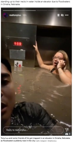 【海外発！Breaking News】エレベーターで溺死寸前の危機に　閉じ込められ首元まで水に浸かる（米）＜動画あり＞