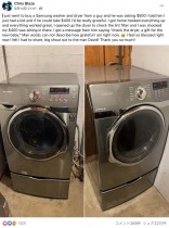 【海外発！Breaking News】個人売買にてギリギリの予算で洗濯機を購入した男性、売主のサプライズに感動する（米）