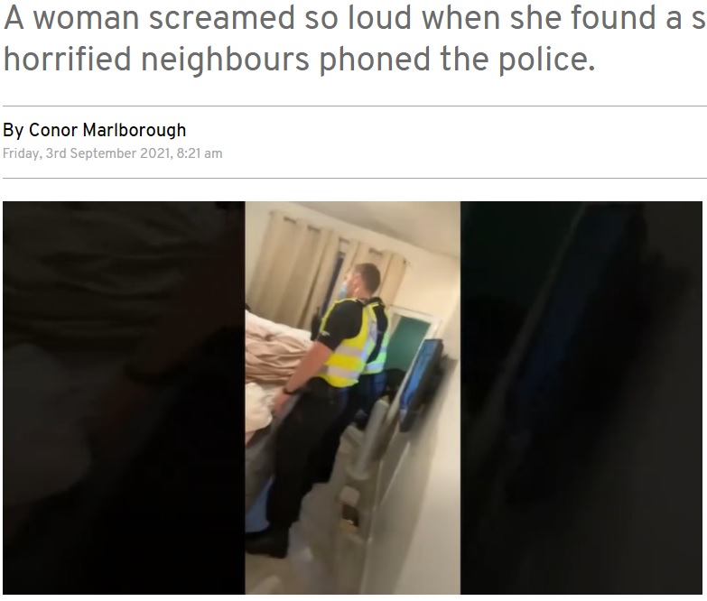 女性の悲鳴に駆けつけた警察官たち（画像は『Edinburgh News　2021年9月3日付「Livingston police called to reports of terrified screaming after woman finds spider in her bed」』のスクリーンショット）