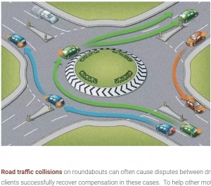 ルールを守らないと大きな事故に繋がってしまうラウンドアバウト（画像は『JMK Solicitors　「Roundabout collision - Am I at fault?」』のスクリーンショット）