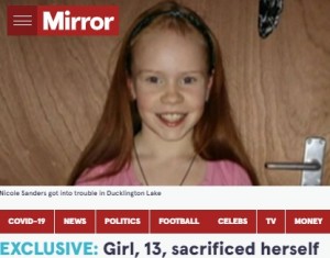 【海外発！Breaking News】湖で溺れた妹の頭を水面に持ち上げ、自ら犠牲になった13歳姉（英）