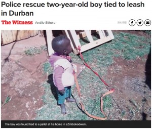 【海外発！Breaking News】2歳孫の首を犬用ロープで繋いで買い物に行った祖母に擁護の声（南ア）