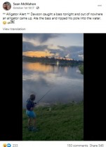 【海外発！Breaking News】男児が釣った魚をワニが竿ごと横取り　父親が動画撮影も「危険すぎる」の声（米）＜動画あり＞