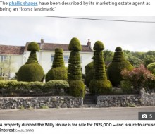 【海外発！Breaking News】奇抜な庭木で“ウィリー（男性器）ハウス”と呼ばれる家、約1億4500万円で売りに（英）