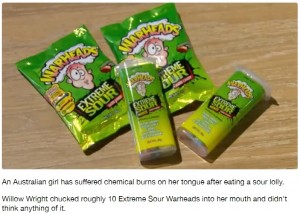 【海外発！Breaking News】“超酸っぱいキャンディー”で4歳女児が化学熱傷　舌の表面が剥がれてしまう（豪）