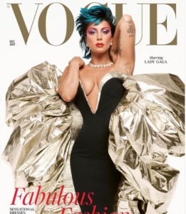ガガが表紙モデルを務めた英版『VOGUE』12月号（画像は『British Vogue　2021年11月2日付Instagram「For the first time in history ＃BritishVogue and ＠VogueItalia share a cover star: ＠LadyGaga.」』のスクリーンショット）