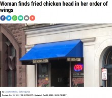 【海外発！Breaking News】チキンウィングの中に鶏の頭が！　「目とくちばしを見て投げ捨てた」と女性（米）