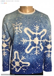 雪の結晶に“卑猥”な模様が…（画像は『Brownells　2021年12月13日付「Designer accidentally creates a VERY rude Christmas jumper with phallic design」（Wholesale Clearance UK）』のスクリーンショット）