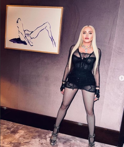 マドンナが合成に使用した自身の写真（画像は『Madonna　2021年12月3日付Instagram「ART imitates LIFE imitates NATURE.」』のスクリーンショット）