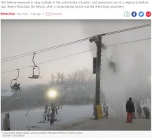 【海外発！Breaking News】スキー場で消火栓が破裂　噴射した水が真上にいたリフト客に直撃（米）＜動画あり＞