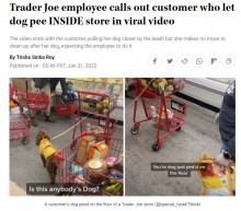 【海外発！Breaking News】スーパー店内で犬が粗相、従業員に後始末をさせる飼い主に「非常識」と非難殺到（米）＜動画あり＞