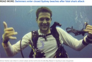 犠牲になったダイビングインストラクターのサイモンさん（画像は『9News　2022年2月18日付「‘Nicest, kindest human’: Diving instructor killed in Sydney shark attack remembered」（Supplied）』のスクリーンショット）