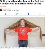 【海外発！Breaking News】がんの子に寄付するために膝下までの髪を切った8歳女児「素敵なことに使われるってワクワクする」（英）