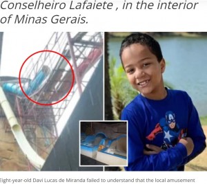 【海外発！Breaking News】点検中でパイプが途切れたウォータースライダーで8歳男児、15m下に転落し死亡（ブラジル）