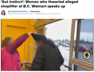 【海外発！Breaking News】万引き犯を目撃した73歳女性、目出し帽を掴んで立ち向かう（カナダ）＜動画あり＞