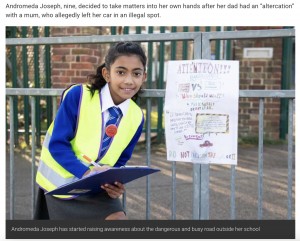 【海外発！Breaking News】学校周辺の駐車マナー違反に立ち向かう9歳少女、正義感溢れる姿に称賛の声（英）