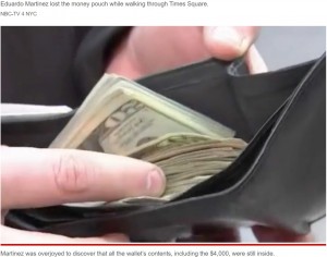 【海外発！Breaking News】現金46万円が入った財布をニューヨークで失くした男性、奇跡的に中身ごと返ってくる（米）