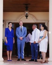 【イタすぎるセレブ達】ウィリアム王子＆キャサリン妃、カリブ海のベリーズに到着　妃は全身ブルーの装いで敬意を表す