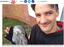 【海外発！Breaking News】隕石の落下を目撃した男性、1年半かけてついに見つけた隕石に1500万円超の価値か（英）