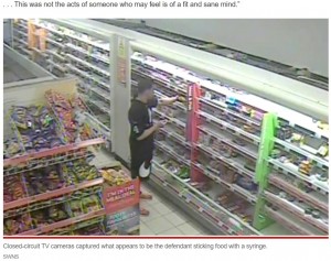 【海外発！Breaking News】スーパーの食品に自分の血液を注射した男　「正気じゃなかった」と無罪を主張（英）＜動画あり＞