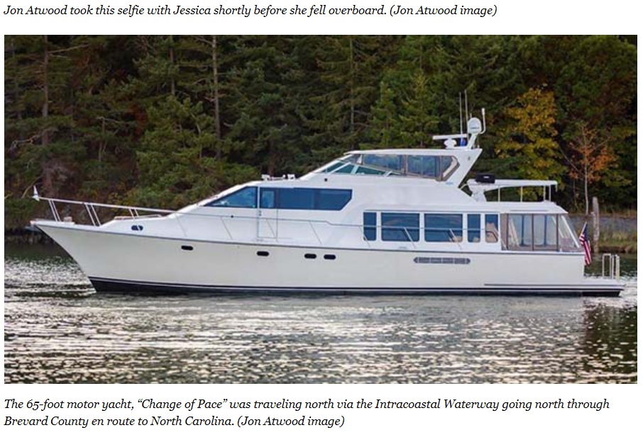 ジェシカは大型ヨットの中を自由に遊び回っていた（画像は『Space Coast Daily　2022年3月16日付「DOG OVERBOARD! Corgi Falls From Boat into Main Channel of Indian River, Swims 7-Miles to Safety in Rockledge」（Jon Atwood image）』のスクリーンショット）