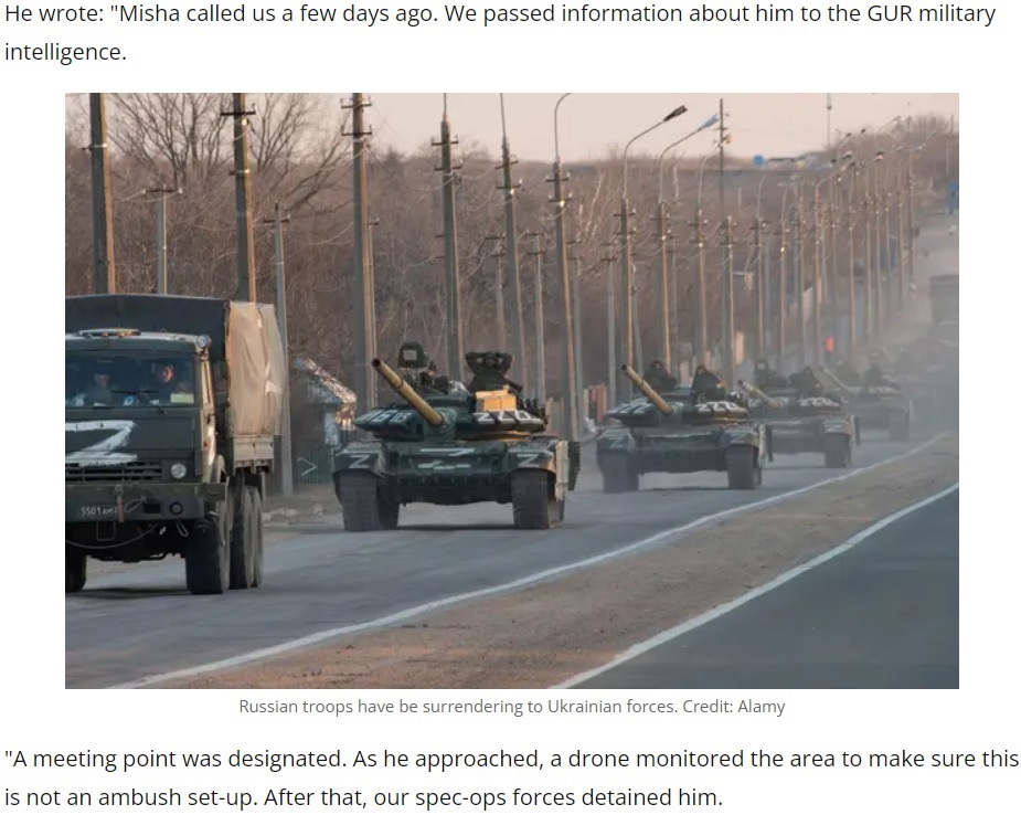 ロシア軍兵士の戦意喪失が拡大か（画像は『UNILAD　2022年3月27日付「Russian Soldier Surrenders In Return For ￡7,500 And Ukrainian Citizenship」（Credit: Alamy）』のスクリーンショット）