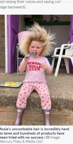 【海外発！Breaking News】「なぜ髪をとかさないの？」と言われる3歳女児、「針金のようなボサボサの逆毛は病気！」と母親（英）