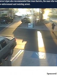 【海外発！Breaking News】ガソリンスタンドで保安官がテーザー銃使用、容疑者は火だるまに（米）＜動画あり＞