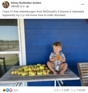 【海外発！Breaking News】マックのチーズバーガーを31個注文した2歳児、母親は「スマホのロックを忘れた」と後悔（米）