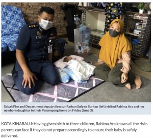 【海外発！Breaking News】病院に向かう途中の車内で出産した女性、通勤途中の消防隊員に助けられる（マレーシア）