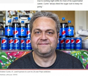 【海外発！Breaking News】1日30缶のペプシを20年間飲んだ男性　体重120キロ、糖尿病予備軍になり危機感（英）