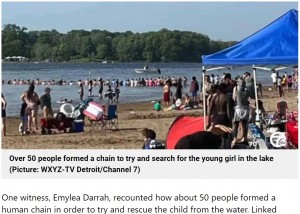 【海外発！Breaking News】湖で溺れてしまった6歳女児、50人以上が腕を組み“人間ロープ”で捜索（米）＜動画あり＞