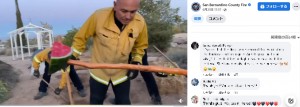 スイカでオスカーを移動させようとしたが…（画像は『San Bernardino County Fire　2022年6月21日付Facebook「Puppies Rescued from Yucca Valley Tortoise Den」』のスクリーンショット）