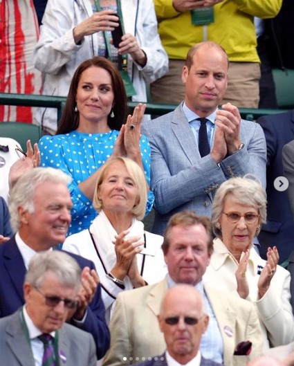 ウィンブルドン観戦するキャサリン妃とウィリアム王子（画像は『Duke and Duchess of Cambridge　2022年7月5日付Instagram「What a day of tennis!」』のスクリーンショット）