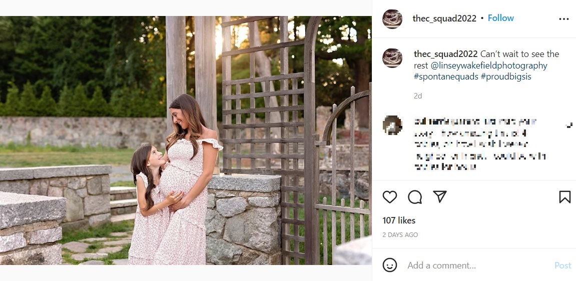 2組の一卵性双生児を妊娠した女性（画像は『Ashley Ness　2022年6月29日付Instagram「Can’t wait to see the rest」』のスクリーンショット）