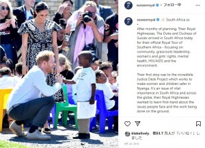 南アフリカを訪問したヘンリー王子とメーガン妃（画像は『The Duke and Duchess of Sussex　2019年9月23日付Instagram「South Africa」』のスクリーンショット）