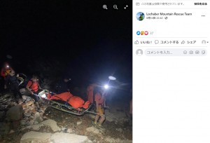 5時間かけて体重35キロの犬をふもとまで運んだ山岳救助隊（画像は『Lochaber Mountain Rescue Team　2022年8月14日付Facebook「With everyone out enjoying the scorching weather across Lochaber yesterday」』のスクリーンショット）