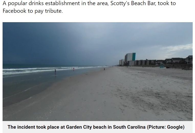 事故が発生したガーデン・シティ・ビーチ（画像は『Metro　2022年8月12日付「Woman skewered to death by beach umbrella that was picked up in gust of wind」（Picture: Google）』のスクリーンショット）