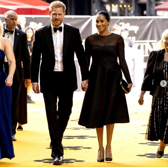 ヘンリー王子夫妻のドキュメンタリー、配信はいつに？（画像は『The Royal Family　2019年7月15日付Instagram「The Duke ＆ Duchess of Sussex have attended the European Premiere of The Lion King film.」』のスクリーンショット）