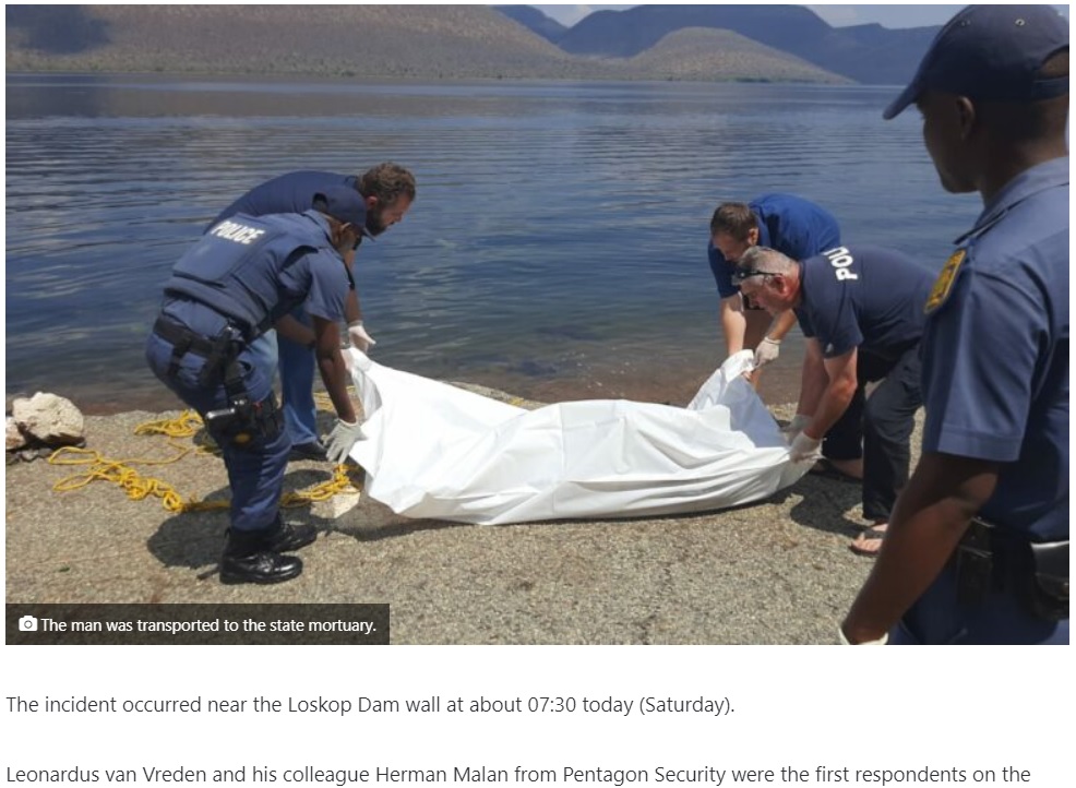 男は“復活”することなく死亡（画像は『Middelburg Observer　2022年9月24日付「Man identifying as ‘Jesus reborn’ drowns in Loskop Dam」』のスクリーンショット）