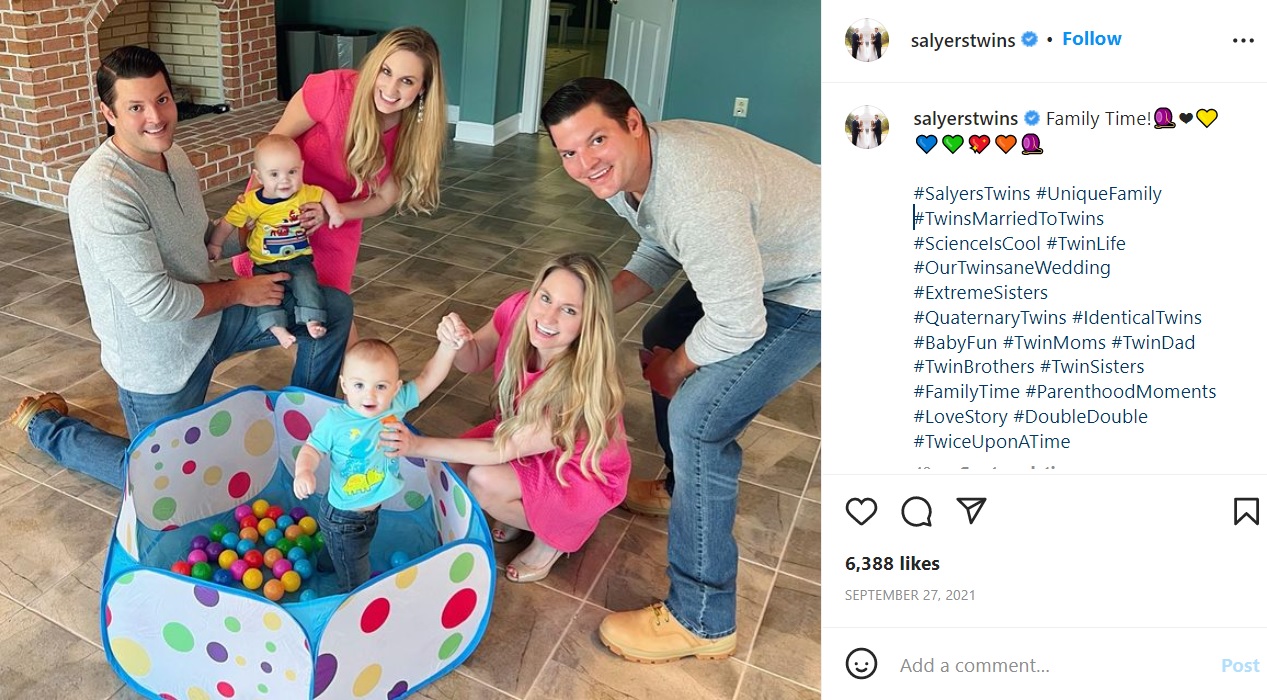 一つ屋根の下で仲良く暮らす6人（画像は『Josh, Jeremy, Brittany, Briana　2021年9月27日付Instagram「Family Time!」』のスクリーンショット）