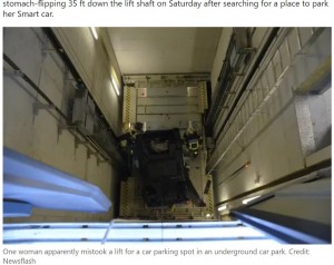 【海外発！Breaking News】駐車スペースを探していた女性、誤ってエレベーターに突っ込み10メートル下に車ごと転落（独）