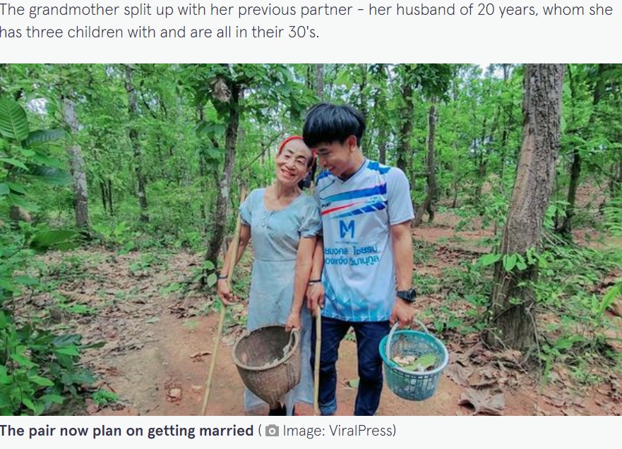 婚約した2人（画像は『The Mirror　2022年10月18日付「Teenage boy, 19, and grandma, 56, become engaged despite 37-year age gap」（Image: ViralPress）』のスクリーンショット）